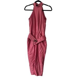 Vintage 1980s Pink Halter form fitting dress